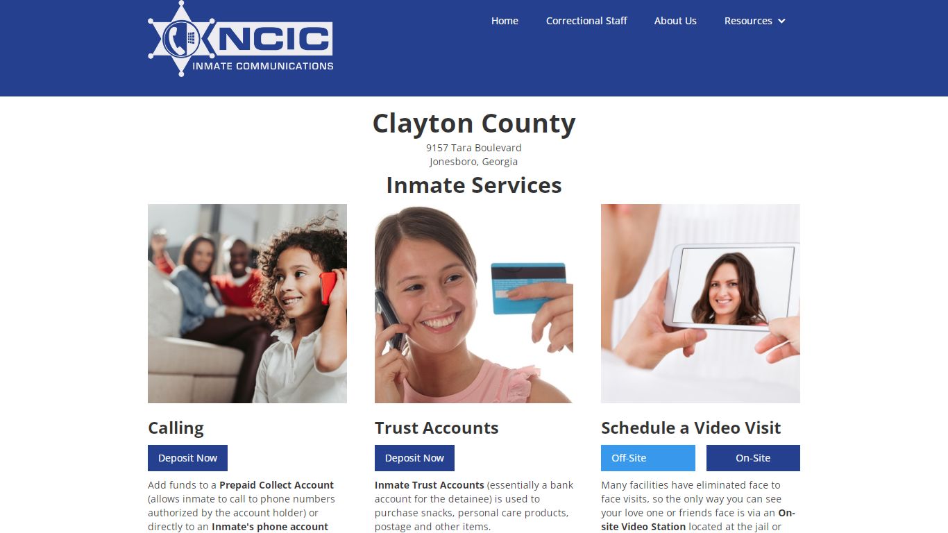 NCIC Portal | Clayton County Jail Commissary & Phone Deposits